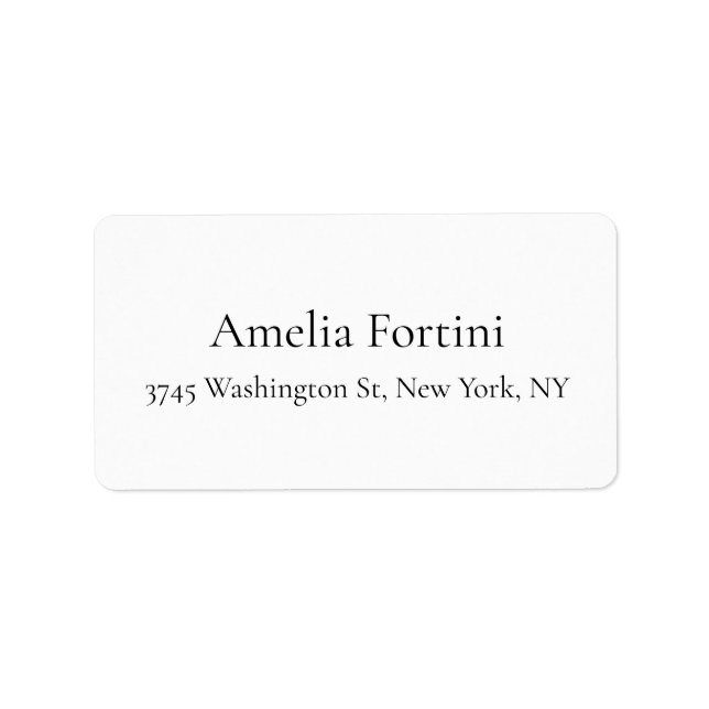 Plain Simple Elegant Modern Minimalist Label (Front)