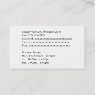 Plain, simple full information business cards