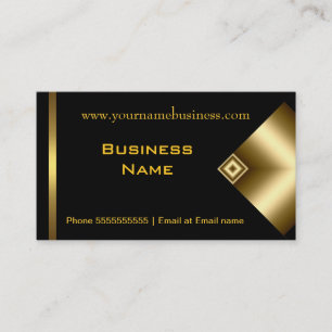 Plain Simple Gold Black Elegant Classy 5 Business Card