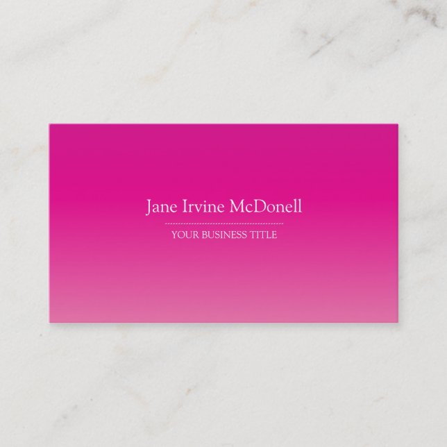 Plain & Simple Gradient Pink Business Card (Front)