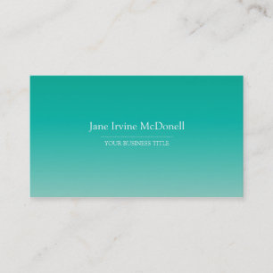 Plain & Simple Gradient Sea Foam Business Card