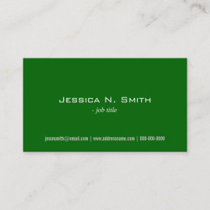 plain, simple,green business cards