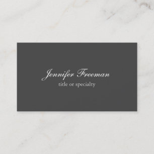 Plain Simple Grey Classical Handwriting Business Card
