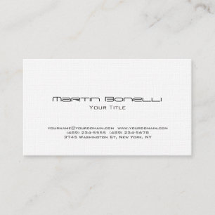 Plain Simple Linen Trendy Business Card