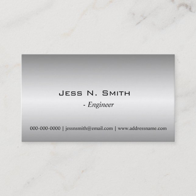 Plain,simple,metal shining business card. card (Front)