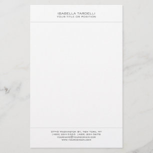 Plain Simple Minimalist Modern Professional Stationery