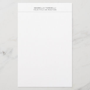Plain Simple Minimalist Modern Professional Stationery