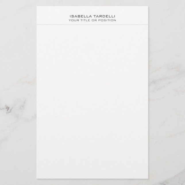 Plain Simple Minimalist Modern Professional Stationery (Front)