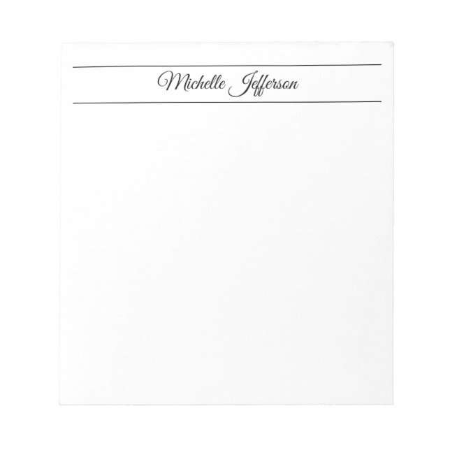 Plain Simple Modern Minimalist Notepad (Front)