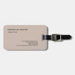 Plain Simple Professional Modern Pastel Colours Luggage Tag