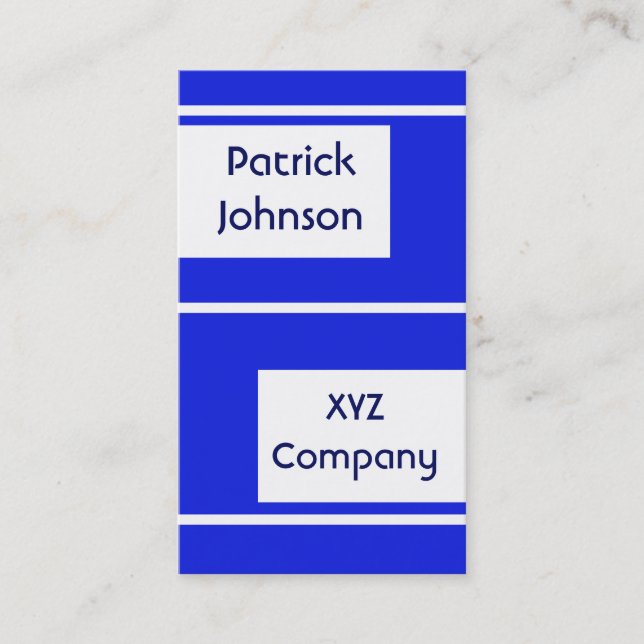 plain simple royal blue business card (Front)