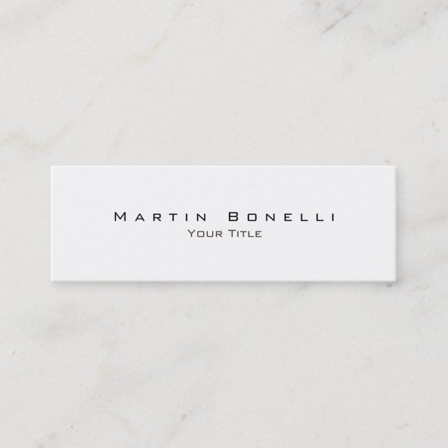 Plain Simple Stylish Trendy White Business Card (Front)