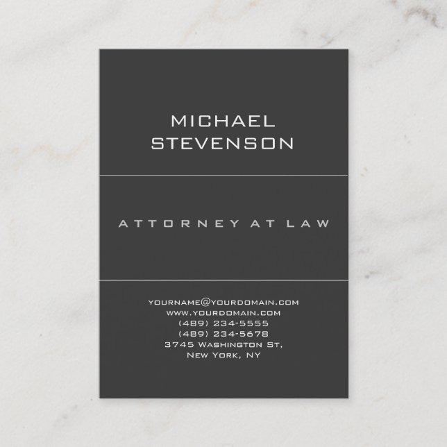 Plain Simple Trendy Grey Background Business Card (Front)