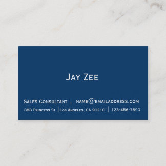 Plain simple two tone business card