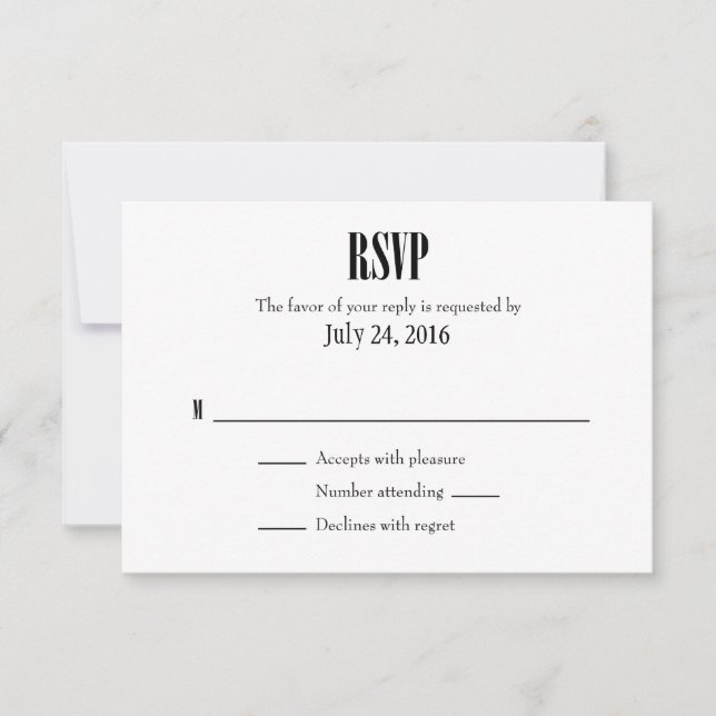 Plain Simple Wedding RSVP Cards (Front)