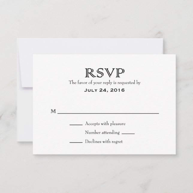 Plain Simple Wedding RSVP Cards (Front)
