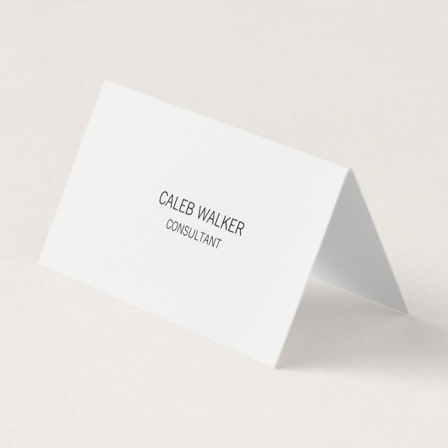Plain Simple White Attractive Two Sided Business Card (Front)