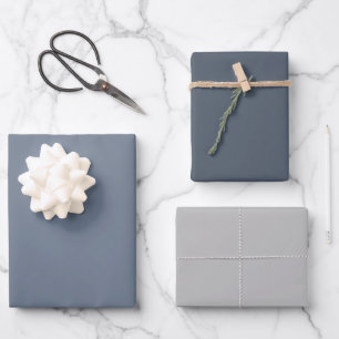 Plain Slate Marengo Medium Grey Shades 3 Tones Wrapping Paper Sheet