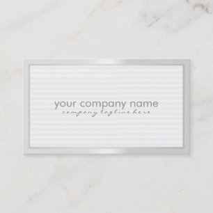 Plain Slick White Monotones Stripes Pattern 2 Business Card