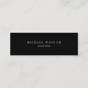 Plain Slim Professional Black Mini Business Card