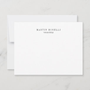 Plain Slim Professional Black & White RSVP Card