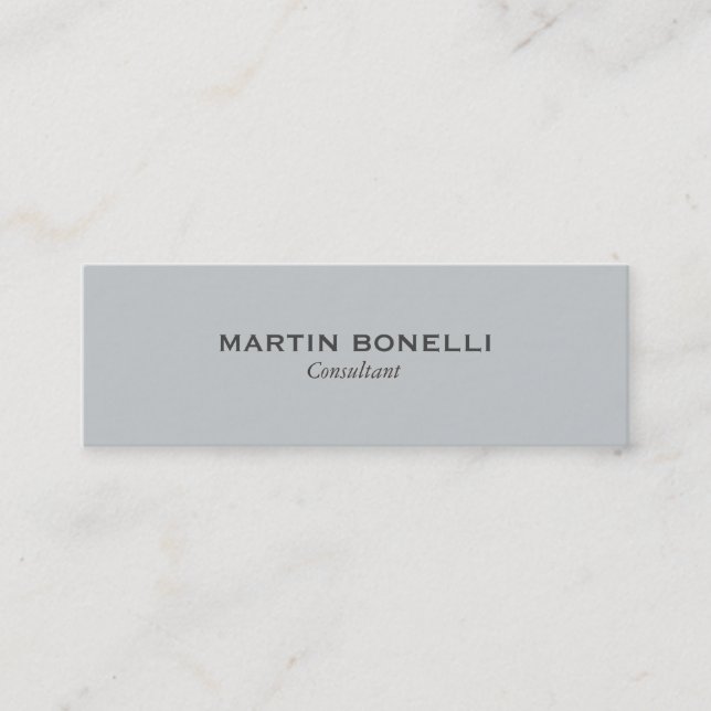 Plain Slim Professional Grey Modern Business Card (Front)