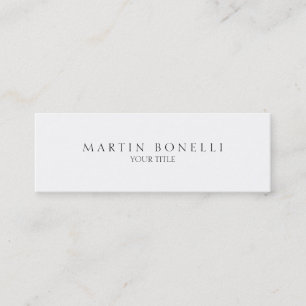 Plain Slim Professional White Business Card
