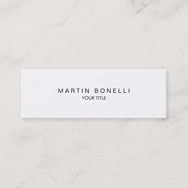 Plain Slim Professional White Colour Business Card (Front)