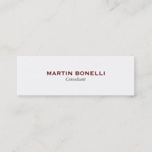 Plain Slim Professional White Modern Business Card