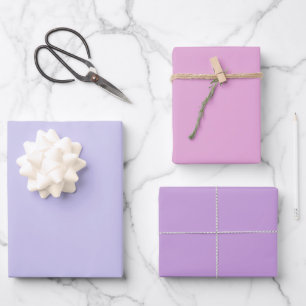 Plain Soap Orchid Wisteria Purple Shades 3 Tones Wrapping Paper Sheet