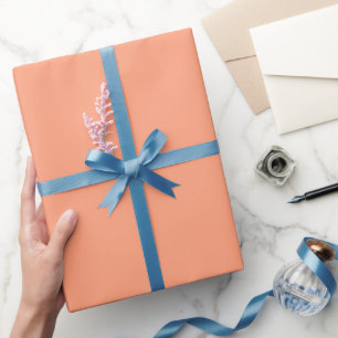Plain Soft Salmon Peach Colour Shade Tone Wrapping Paper