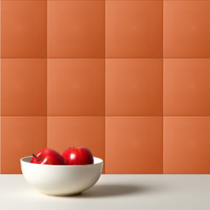 Plain solid colour carrot deep orange tile