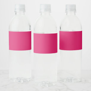 Plain solid colour ruby red dark pink water bottle label