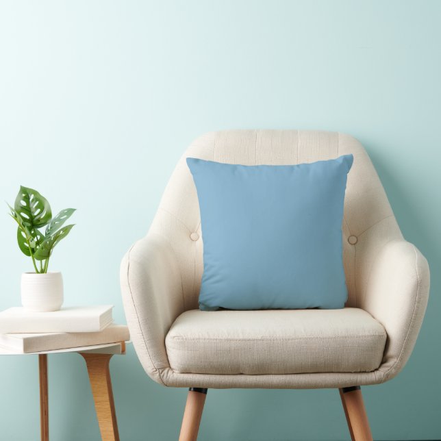 Plain solid pastel dusty blue cushion (Chair)