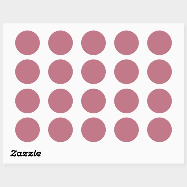 Plain solid pastel dusty rose classic round sticker (Sheet)