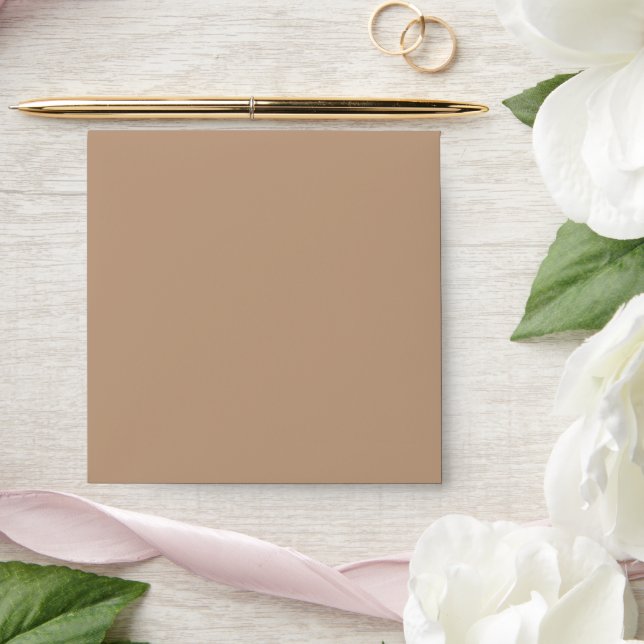 Plain Solid Rustic Champagne Beige Square Envelope (Wedding)