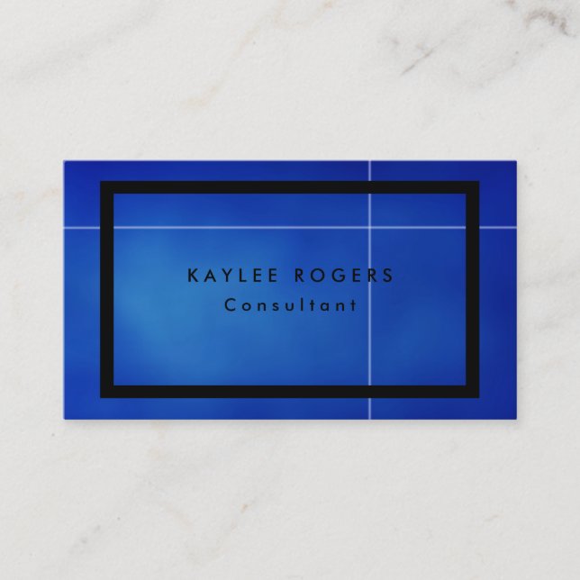 Plain Sophisticated Blue Black Professional Business Card (Front)