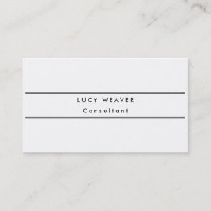 Plain Sophisticated Grey White Simple Professional Business Card