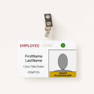 Plain Staff Member ID Badge