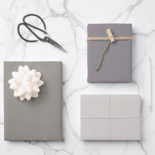 Plain Stone Taupe Timberwolf Grey Shades 3 Tones Wrapping Paper Sheet