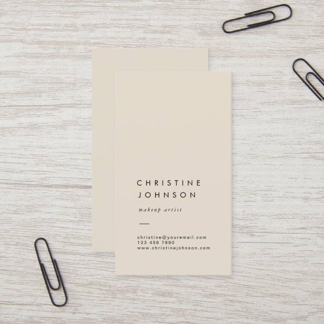 plain stucco tan business card (Front/Back In Situ)