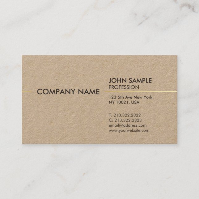 Plain Stylish Modern Professional Elegant Business Card (Front)