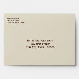 Plain Tan Linen Look Envelope