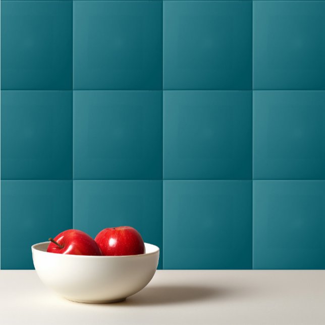 Plain teal dark Caribbean blue water Tile (Creator Uploaded)