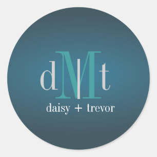 Plain Teal +Graphite Monogram stickers