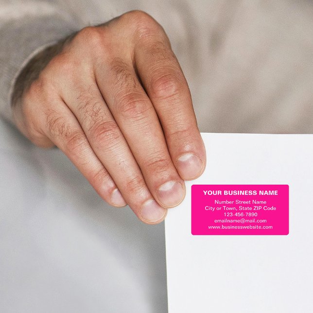 Plain Text Business Brand on Pink Address Label (Pink address label with your business brand in plain text)