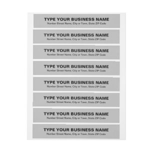 Plain Text Grey Business Wrap Around Address Label