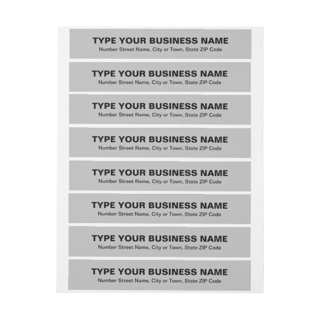 Plain Text Grey Business Wrap Around Address Label (Sheet)