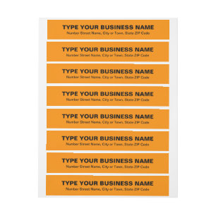 Plain Text Orange Business Wraparound Address Label