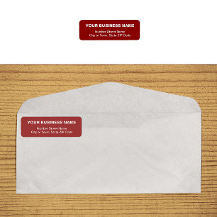 Plain Text Red Business Return Address Label